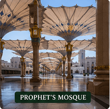 Prophet's Mosque Umbrellas View